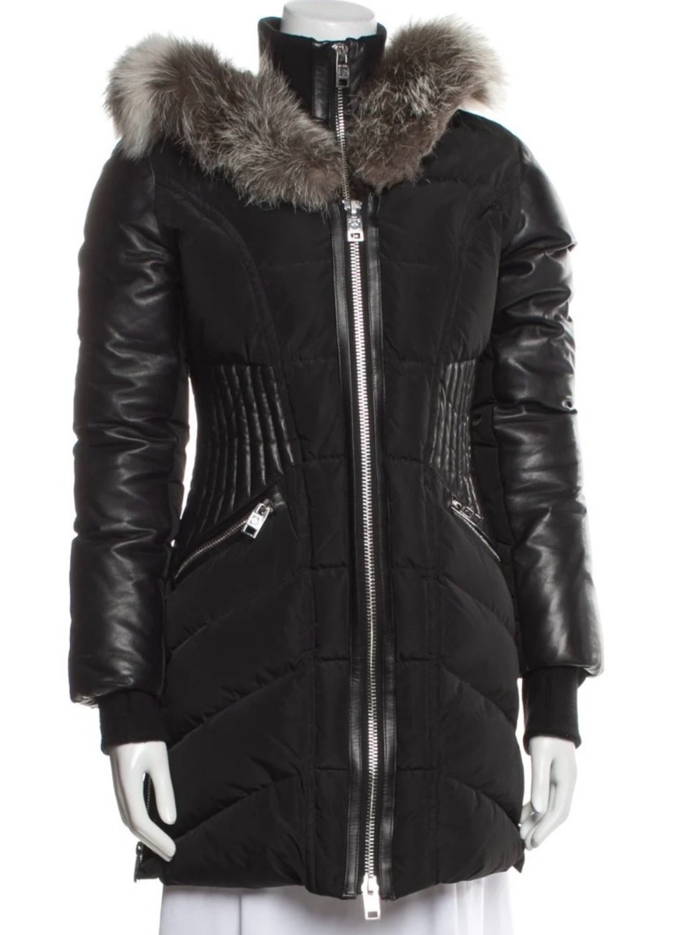 NB Series By Nicole Benisti. Down Coat. Real fur and real leather parka